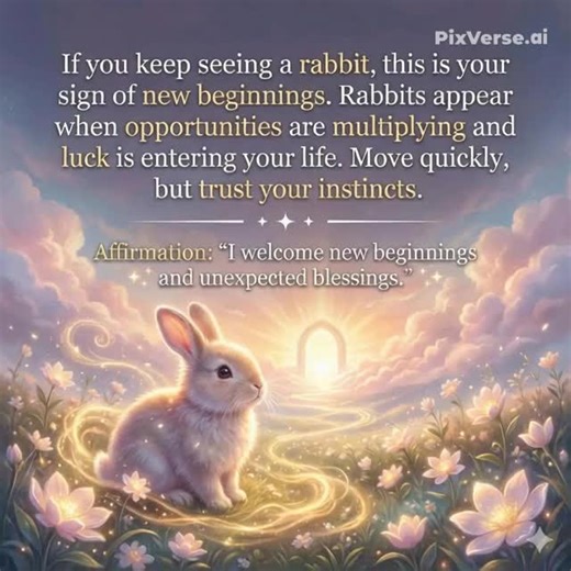 Seeing a rabbit is a sign of growth, fertility of ideas, and fresh starts 🐇✨ #spiritualanimals #rabbitmeaning #newbeginnings #luckenergy #spiritualsignsSeeing a rabbit is a sign of growth, fertility of ideas, and fresh starts 🐇✨ 🔮 HASHTAGS