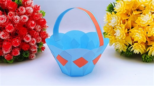 82K views · 934 reactions | How to make easy and simple paper basket - Homemade flower basket making - DIY origami basket #EasterBasket #Crafts #Origami | DIY And Paper Crafts | Facebook