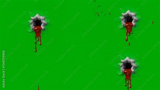 Gunshot Fire and Bullet Holes – Green Screen Stock Footage