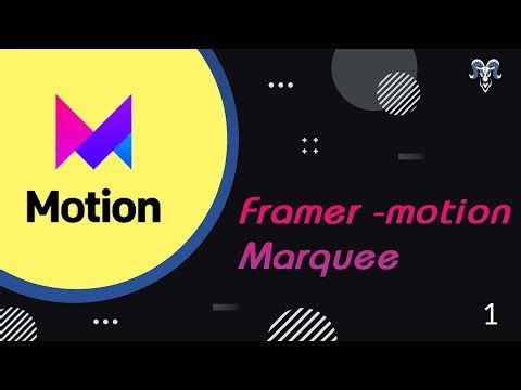 Framer motion | Marquee | React | web animation - 01