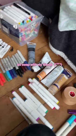 Art Swap Challenge with Friend | Copics & Markers Drawing