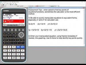 Graphing Calculator Tip: Manipulate Equations and Use Graphing and G-Solve to Find Key Points