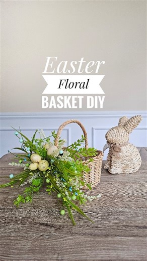 Claire Bell on Instagram: "Easter Floral Basket Diy This is a really simple way to create your own little Easter basket. Whether your using it for a shelf styling or to fill with yummy Easter treats, this cute basket idea is perfect for Easter. I got this little basket from Amazon, using part of a pool noodle and some cable ties to hold it in place. Then just add some Easter picks to decorate. I will be having a mooch around all the new Easter decor out next weekend so stay tuned to what I find 