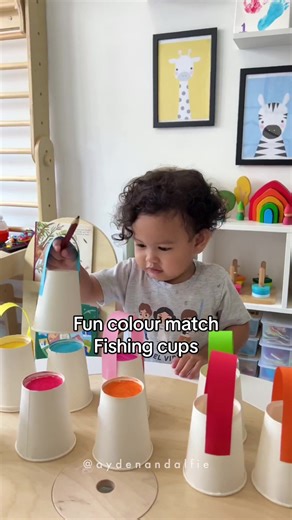 Fun Colour Sorting Activity for Kids | Fishing Cups