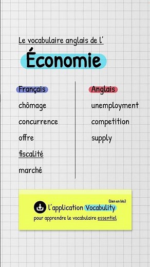 Le vocabulaire anglais de l'économie 🏦