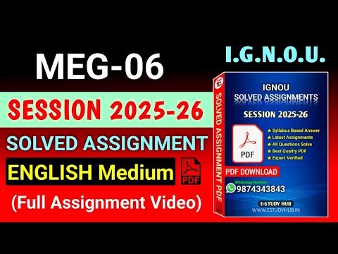 MEG 06 Solved Assignment 2025-26 English, MEG 06 Solved Assignment 25-26, MEG-06 Assignment