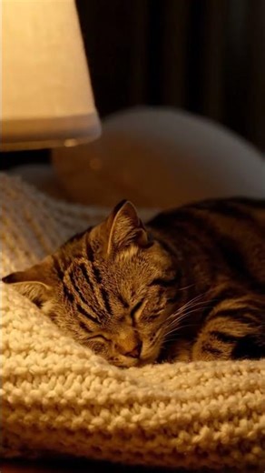 Cat Going to Sleep | Calm Bedtime Routine | Cozy 4K Short