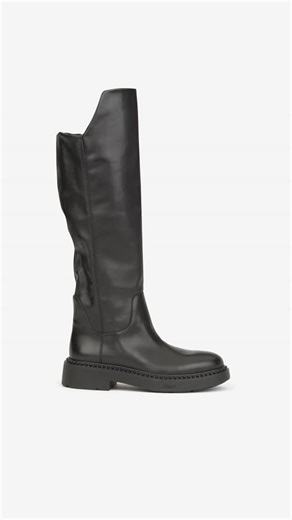 ASH on Instagram: "ASH's MAXIM boots are a modern take on classic riding styles. They're made from polished leather with rounded toes. The stacked block heel offers a little lift. Creative story : @ash #FW25#ASHMOVE#DYNAMICCITY#ASHshoes#ASHgirlsfootwearfashionbootssale"