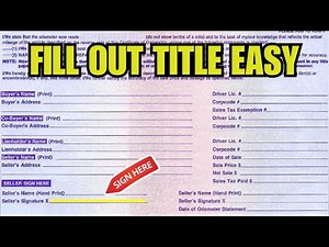 How To Fill Out A New Jersey Vehicle Title When Buying Or Selling A Car