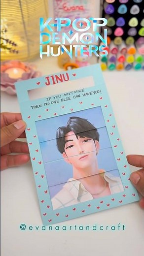 DIY Kpop Demon Hunters 🎴 JINU Magic Card Trick ✨ Easy & CUTE Gift Idea for Fans!