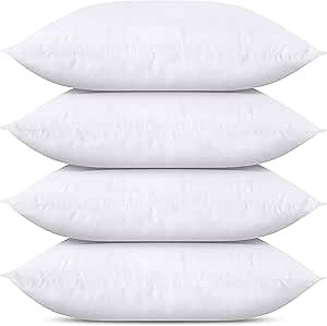 Utopia Bedding Throw Pillows (Set of 4, White) – 12 x 20 Inches Down Alternative Pillows for Bed, Sofa, and Couch - Fluffy Decorative Stuffer Pillow for Indoors & Outdoors