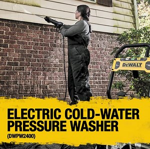 13 reactions | With 2400 PSI of cleaning power, the Electric Cold-Water Pressure Washer can power through the dirtiest outdoor jobs. Avec une pression de 2400 PSI, notre pulvérisateur à eau froide est prêt à déloger la crasse la plus tenace. | DEWALT CANADA | Facebook
