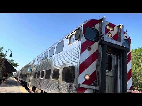 Ex Amtrak Metra F59PHI pushing its train