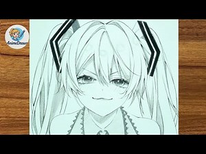 How to Draw Hatsune Miku easy | anime drawing tutorial | easy to draw | AnimeDraws