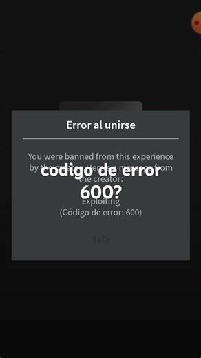 código de error 600?