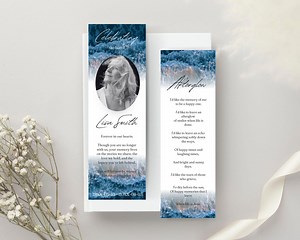 Editable Funeral Bookmark Template Memorial Bookmark Printable Commemorative Keepsake - Etsy Canada