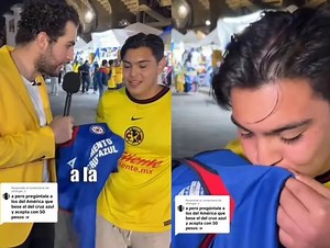 Aficionado del América besa el escudo de Cruz Azul por 2 mil pesos y causa controversia