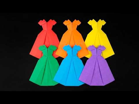 DIY Miniature Origami Dress - Cute Paper Craft for Cards and Gifts