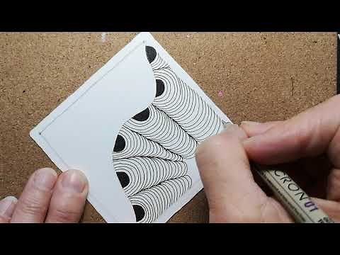 A simple Introduction to Zentangle using the tangle Crescent Moon