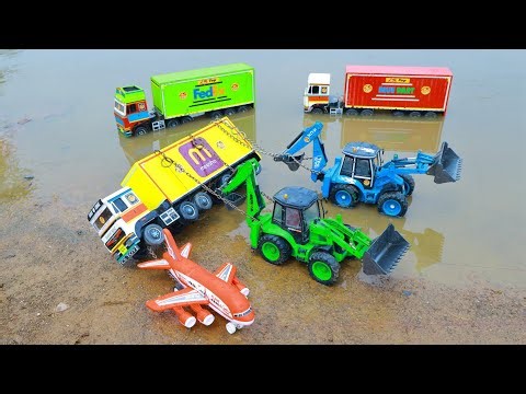 New Dumper Truck Petrol Tipper Container Truck Accident Pulling Crane Helicopter JCB 5CX ? CS Toy
