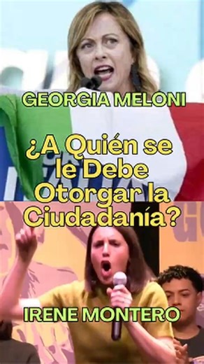 Spain: Who Should Be Granted Citizenship? Irene Montero vs. Giorgia Meloni #shorts #spain #pedros...