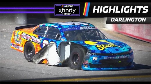 Josh Williams blows a tire in Darlington’s Turn 1