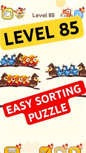 Bird Sort Color Puzzle Level 85 #birdsortcolorpuzzle #sortingchallenge #puzzlechallenge #easysolve