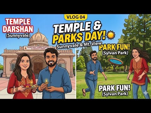 Sunnyvale Hindu Temple Visit & Sylvan Park 🌸 | Vlog 04