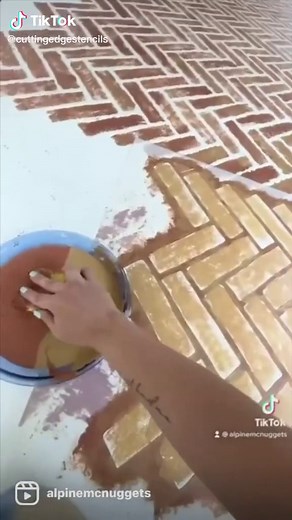 With our Herringbone Bricks stencil, creating a faux brick porch is easy! This classic brick design will make a stunning entrance to any home! 😍 Head to the link in the bio for yours today!! 📌Herringbone Brick Allover Stencil ( @alpinemcnuggets ) . . . #herringbonetile #herringbonefloor #brickpavers #porchgoals #patiodesign #frontporch #summerdiy #beginnerdiy #diyvideos #exteriorpainting #exterior_design #stencilvideo #stencils