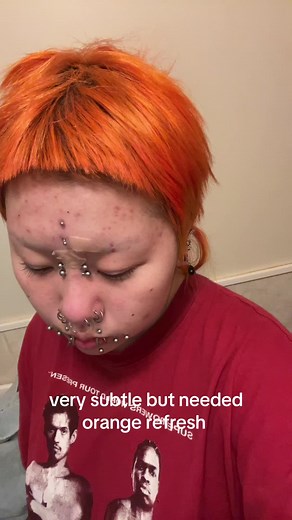 I DIDNT THINK IT WOULD MAKE THAT MUCH OF A DIFF ( also my hair is growing??)) #orangehair #colorhair #hair #fyp