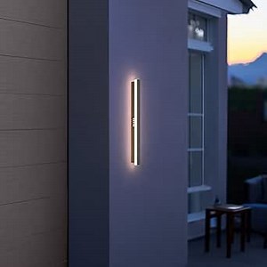 LEEKI - 24 Inches Modern Outdoor Light Fixture - Rectangular Exterior Light Fixture - 19W 3000K - IP65 Anti Rust - Black