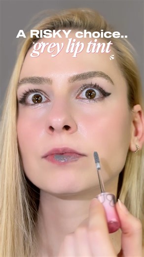 A RISKY choice: trying a GREY lip tint😳🩶#makeupshorts #makeuplook #makeuptransformation #liptint