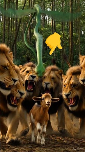 A snake saved a goat's kid from many lions #Lifestyle #Ytlifestyle #Lifesafe