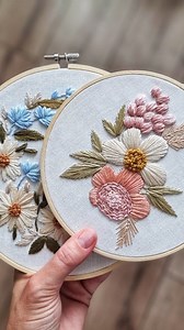 Learn how to stitch soft, fluffy flowers using the loops stitch in the Belle embroidery pattern!🌸 Perfect for adding texture and charm to your floral design — a fun technique for beginners and botanical stitch lovers alike😉 | Cupofneedles