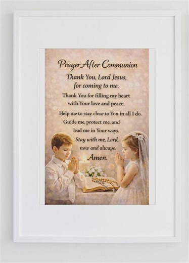 First Holy Communion Prayers Set.before and After Communion Printable. First Communion Gift for Boy or Girl Religious Wall Art Print at Home - Etsy