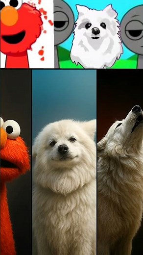 Sprunki OC Elmo Vs Gabe the dog Smiling Action in Real Life #Incredibox #Sprunki