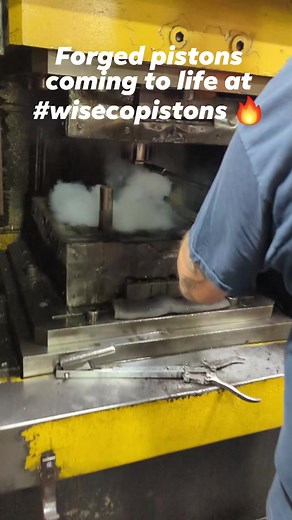 Ever see how forged pistons are born? Pucks go in, the beginning of a forged piston comes out! | Wiseco Automotive