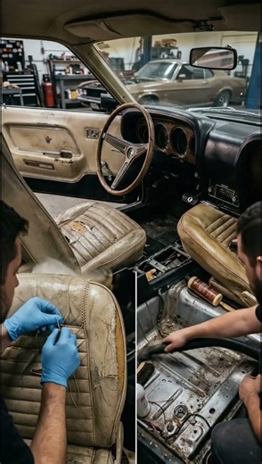 Barn Find 1969 Mustang Restoration: Rust to Muscle! 🏎️🔥 #shorts #restoration