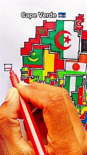 Draw Flag Map of Cape Verde 🇨🇻 #capeverde #flag