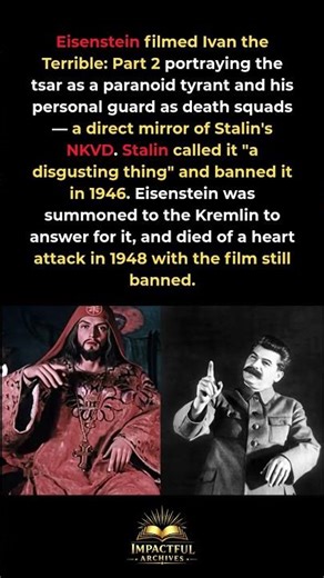 Stalin banned Eisenstein's film for seeing himself reflected in it #History #USSR #Cinema