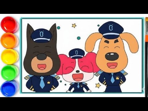How to draw Sheriff Labrador Characters | SHERIFF LABRADOR CARTOON DRAWING