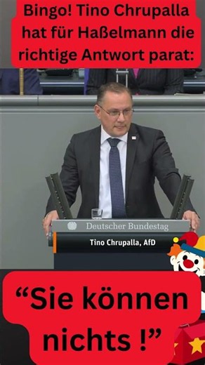 💯Tino Chrupalla has the perfect response for Hasselmann: "They're incompetent!" #politicalsatire
