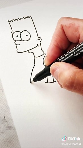 🖊How to draw Bart Simpson😎 #learnontiktok #drawing #nissanshowup