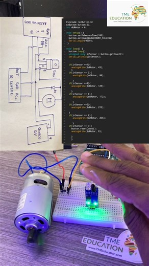 Contrôle progressif de la vitesse d’un moteur à courant continu à l’aide d’un module capteur infrarouge (IR) | Méchant Circuit