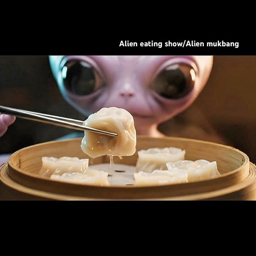Alien Eats Dim Sum for the First Time👽🥟💕
