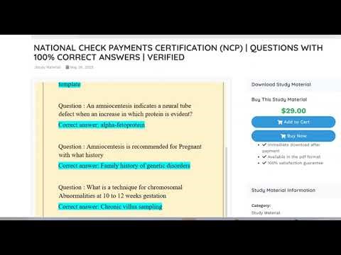 NATIONAL CHECK PAYMENTS CERTIFICATION NCP
