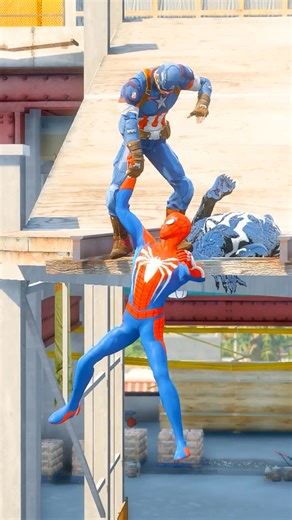 2.7K views · 19 reactions | CAPTAIN AMERICA SAVING SPIDERMAN FROM VENOM 勞#shorts #gta5 | Daizy Gaming | Facebook