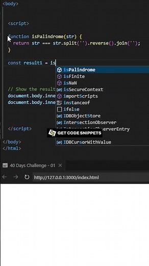 Palindrome Checker JavaScript #javascript #code #tutorial #javascriptdeveloper