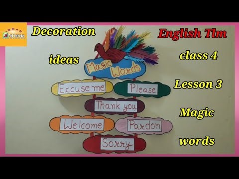 English tlm /class 4 /Lesson 3 / magic words / #tlm #englishtlm #decorationideas #primaryschool