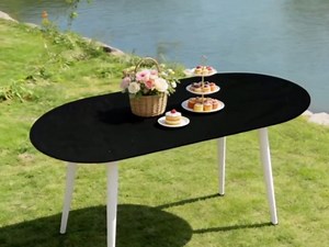 Indigo Elastic Edged Fitted Oval Outdoor Tablecloth, Waterproof Tablecloth Protector for Birthday Wedding Party Decor, Fitted for 42"x60" Oval Tables, Style 70